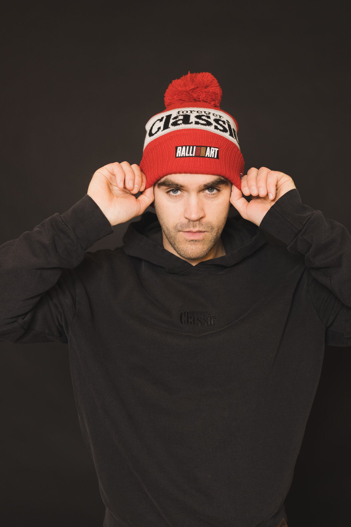 Forever Classic warm winter beanie with embroidered brand logo, ideal for motorsport and rally style