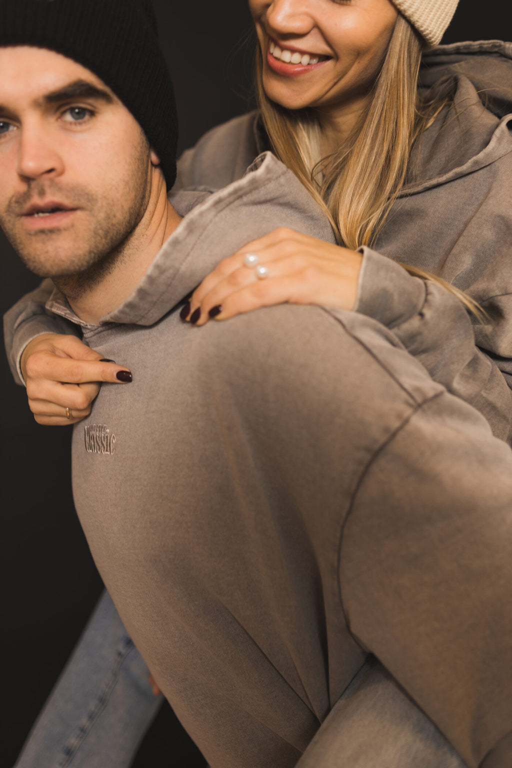 Forever Classic oversized hoodie in lightweight washed cotton with minimal embroidered logo on front