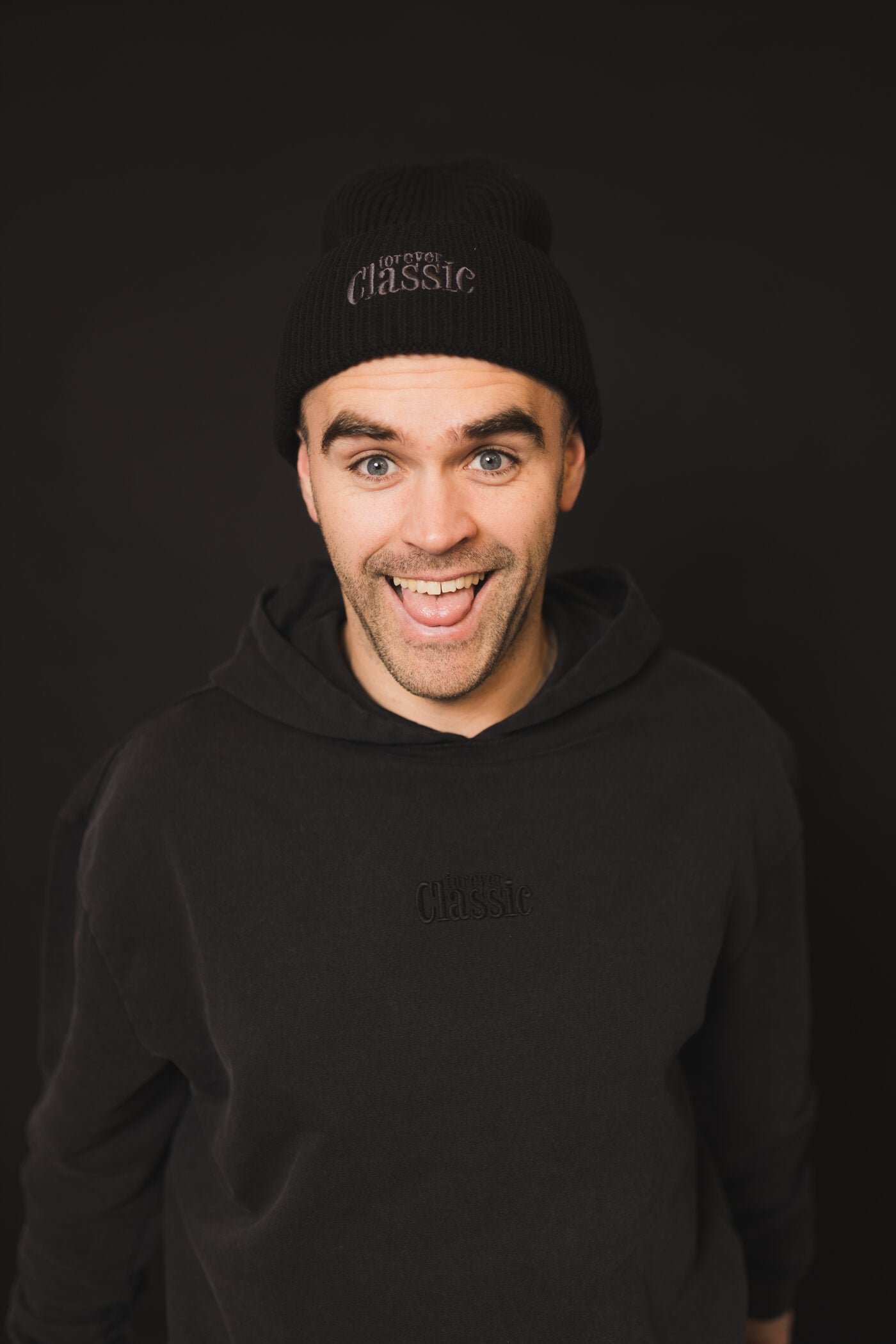 Forever Classic oversized hoodie in lightweight washed cotton with minimal embroidered logo on front