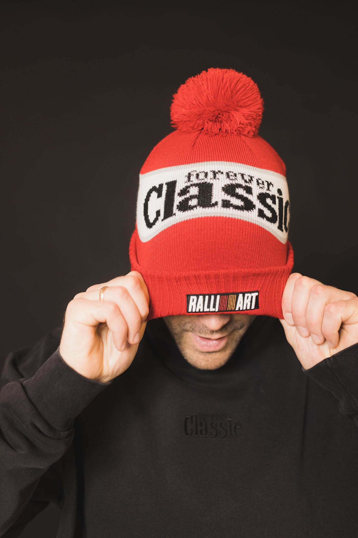 Forever Classic warm winter beanie with embroidered brand logo, ideal for motorsport and rally style