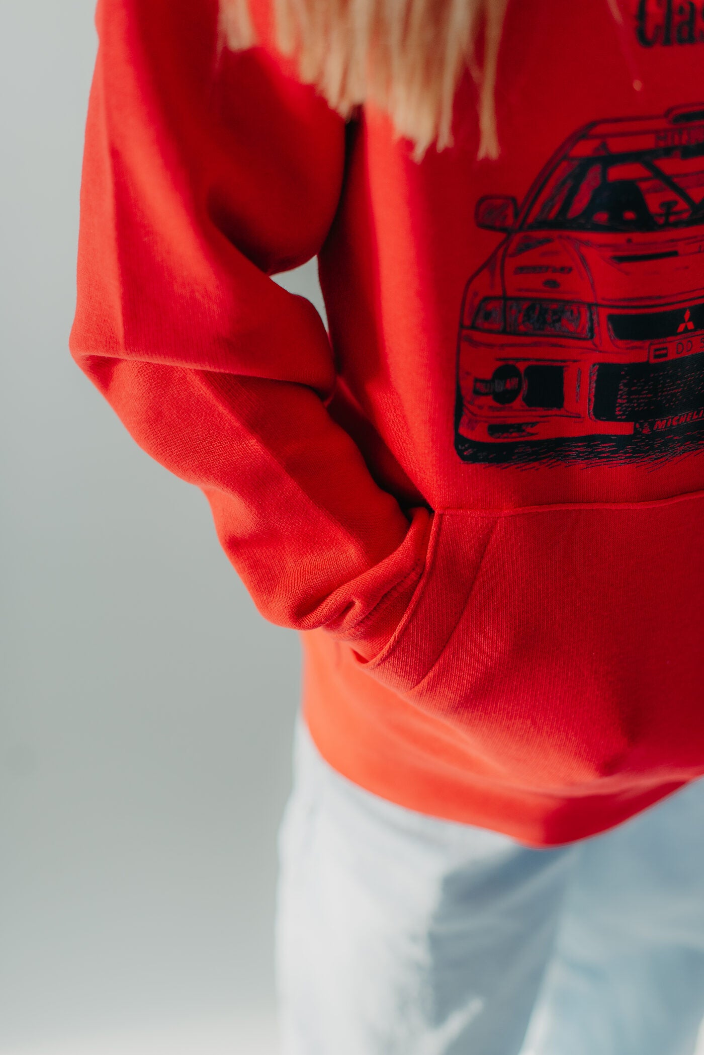 Forever Classic red kids' hoodie with hood in soft cotton and polyester