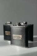 Forever Classic metal flask with faux leather cover, 180 ml volume