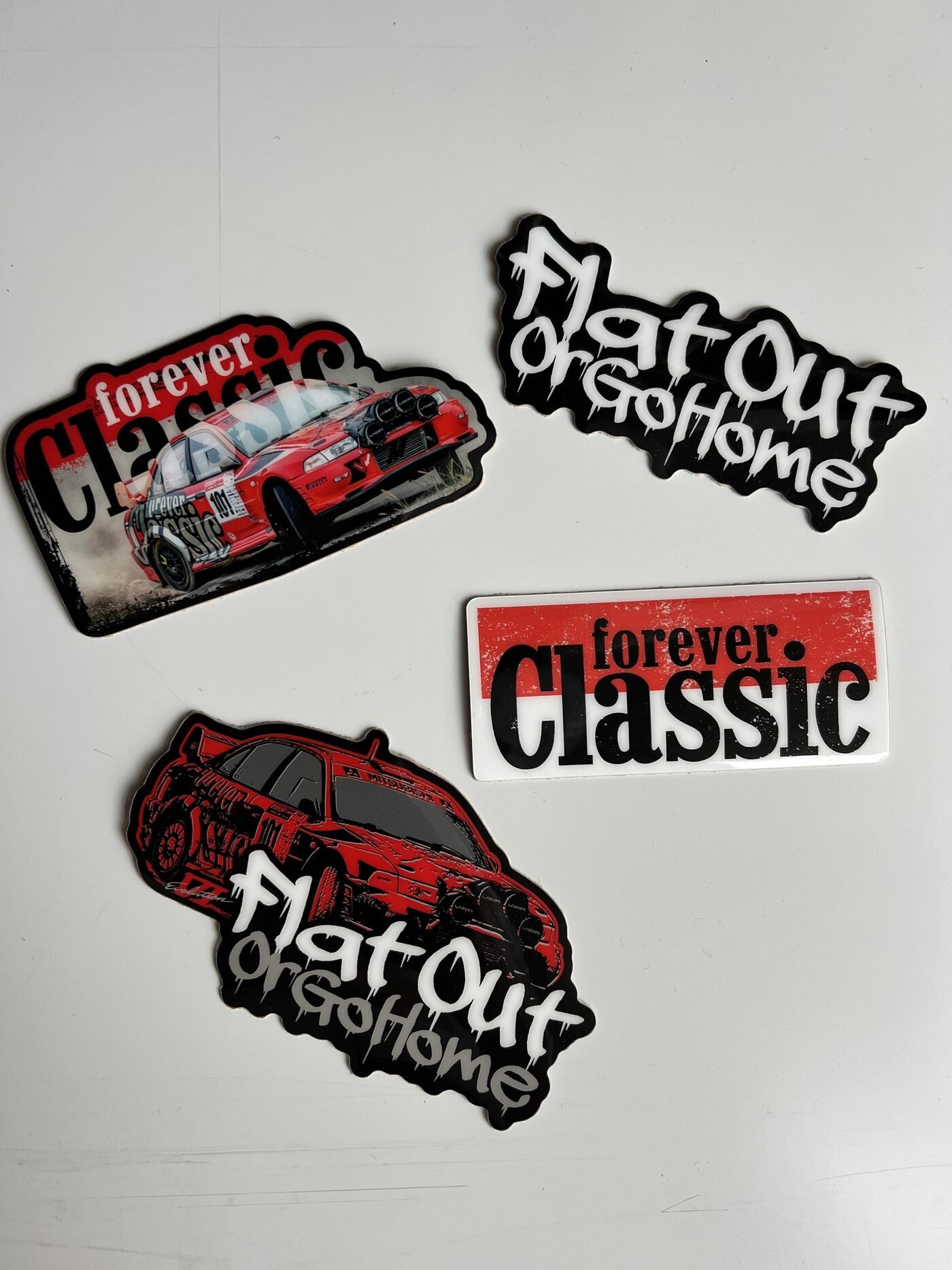 Forever Classic sticker pack with rally and motorsport designs
