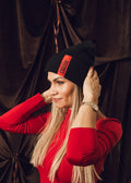 Forever Classic black knit beanie with embroidered logo from recycled polyester