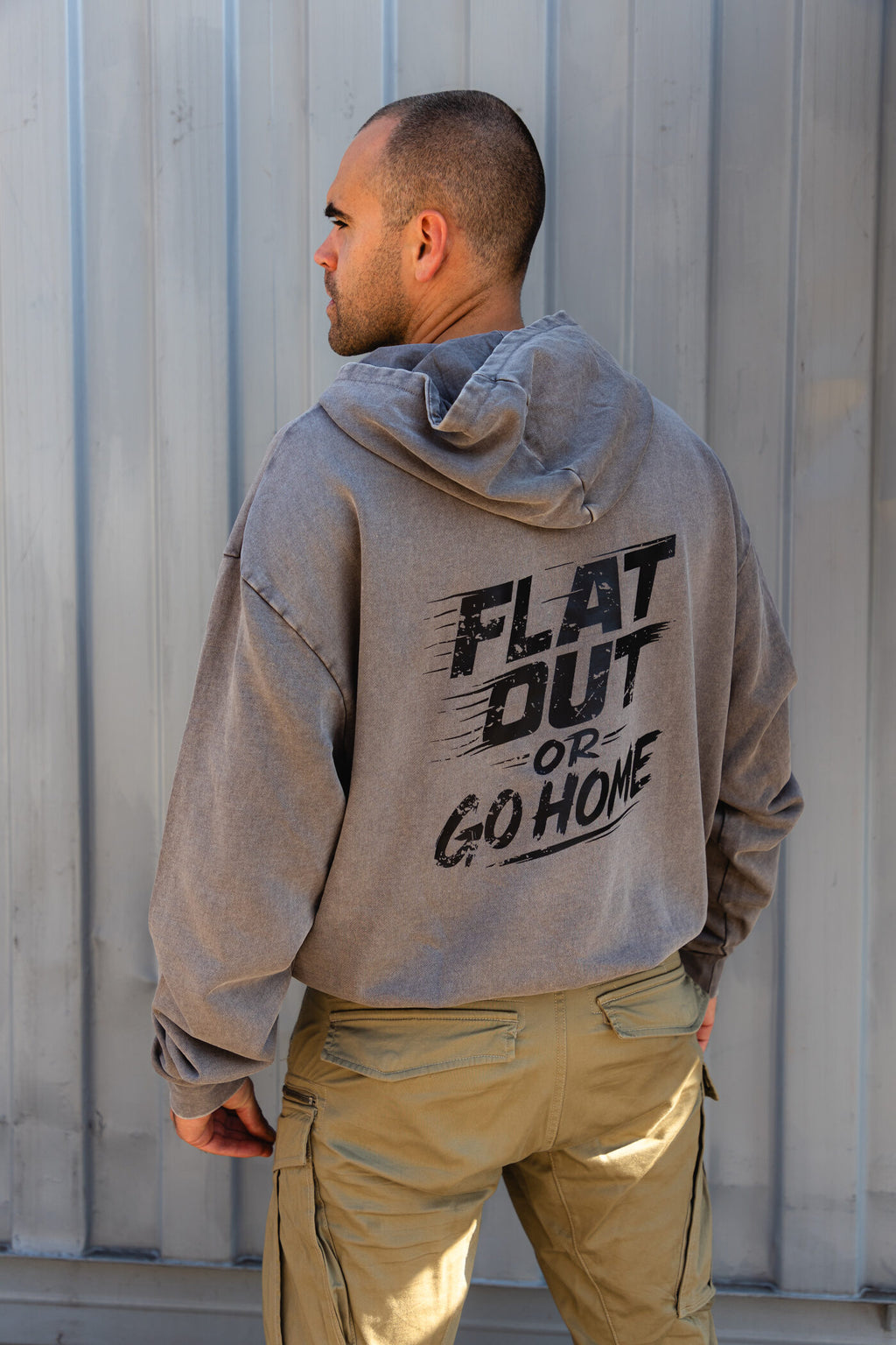 Grey oversized hoodie in lightweight cotton with modern relaxed cut, Forever Classic