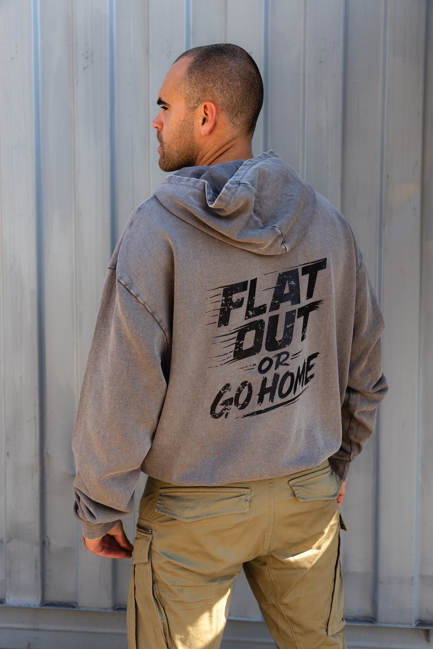 Grey oversized hoodie in lightweight cotton with modern relaxed cut, Forever Classic