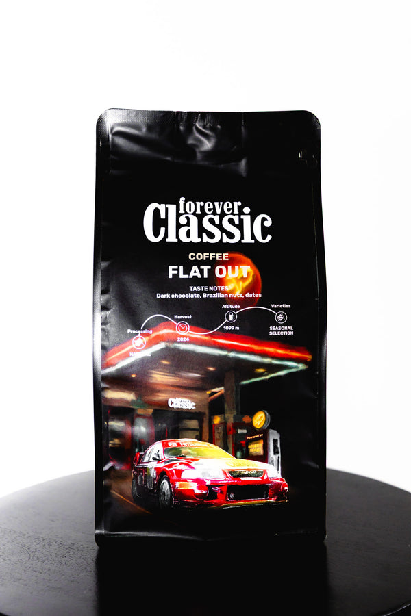Forever Classic Flat Out Coffee 500g bag with whole Arabica beans from Brazil