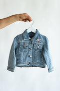 Forever Classic mini kids denim jacket in blue, size 98-104 cm, motorsport style
